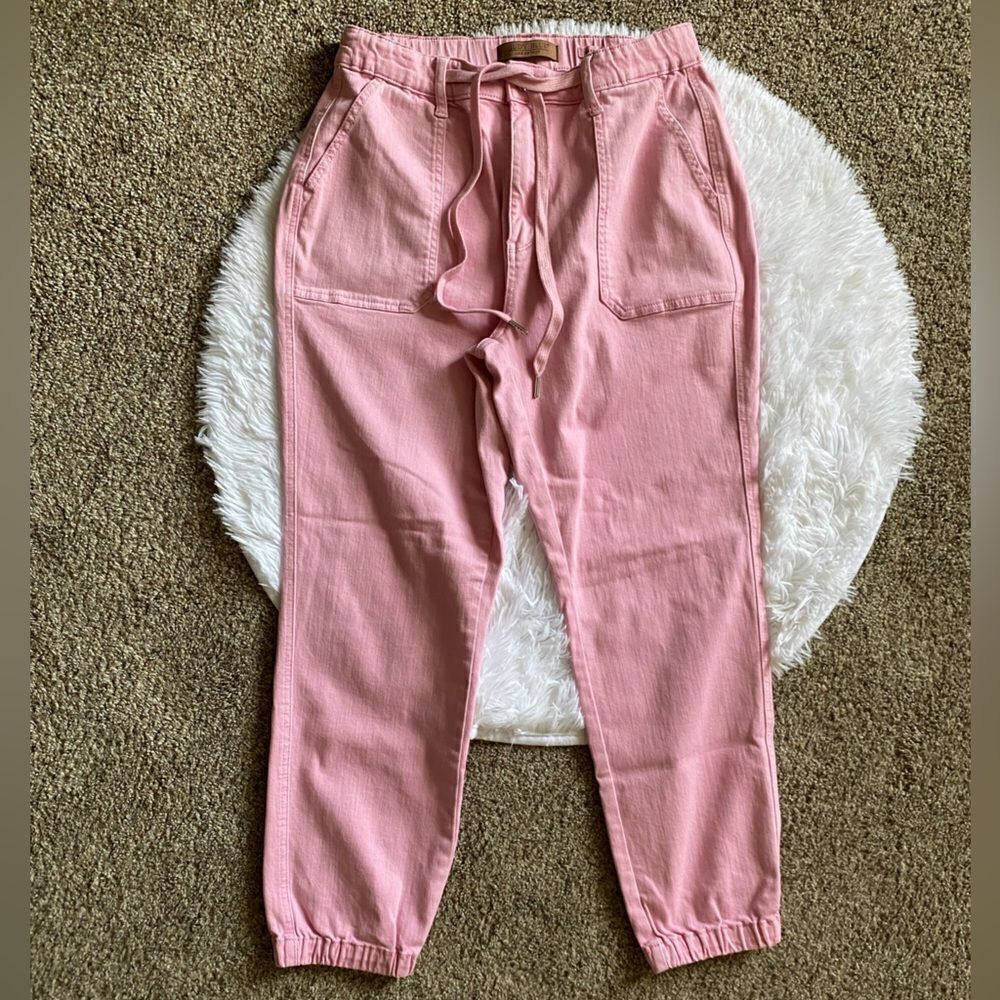Judy Blue Jeans Garment Dyed Pink‎ Jogger Womens Size 30